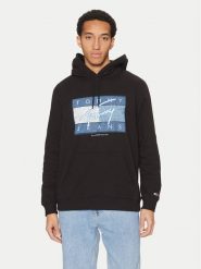 Tommy Jeans Bluza Dna Flag Twist DM0DM21100 Czarny Regular Fit. Czarne bluzy męskie Tommy Jeans, m, bez wzorów, z bawełny, bez ramiączek, bez kaptura. Za 249.99 zł.