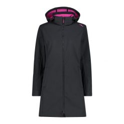 Kurtka parka z kapturem, zapinana na zamek dla kobiet CMP. Szare parki damskie CMP, xs, bez wzorów, z softshellu, z kapturem. Za 459.55 zł.