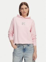 Karl Lagerfeld Jeans Bluza B2W20037 Różowy jasny Regular Fit. Czerwone bluzy damskie Karl Lagerfeld Jeans, l, bez wzorów, z bawełny, bez ramiączek, bez kaptura. Za 501.99 zł.