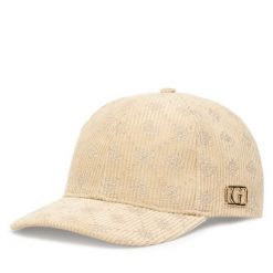 Czapka z daszkiem Guess. Brązowe czapki damskie Guess, z aplikacjami. Za 159.99 zł.