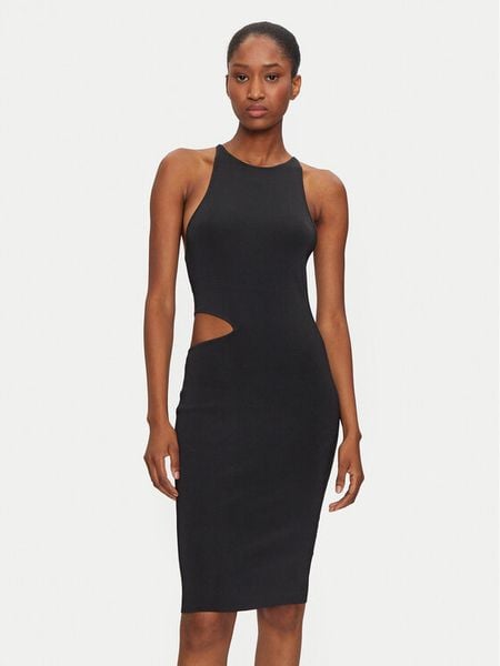 Calvin Klein Jeans Sukienka letnia J20J224159 Czarny Slim Fit. Czarne sukienki damskie Calvin Klein Jeans, na lato, xl, bez wzorów, z jeansu, bez kołnierzyka, bez ramiączek. Za 469.99 zł.