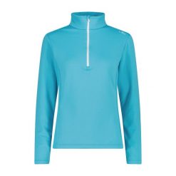 Kurtka polarowa damska z półzamkiem CMP. Niebieskie kurtki sportowe damskie CMP, bez wzorów, z polaru, bez ramiączek, bez kaptura, na fitness i siłownię. Za 257.50 zł.