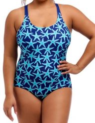 Strój do pływania z miseczkami FUNKITA See Stars - Brace Me Back. Niebieskie stroje kąpielowe damskie Funkita, m, bez wzorów, z elastanu. Za 289.00 zł.