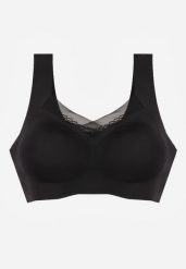 Czarny Biustonosz Sportowy z Siateczką i Usztywnionymi Miseczkami Zerirae. Czarne bielizna sportowa damska Born2be, l, bez wzorów, z dresówki. Za 29.99 zł.