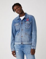 MĘSKA KURTKA JEANSOWA WRANGLER 124WJ THE WRIDER W4MJUG12K 112129139. Kurtki męskie Wrangler, m, bez wzorów, z jeansu, bez kaptura. Za 269.99 zł.