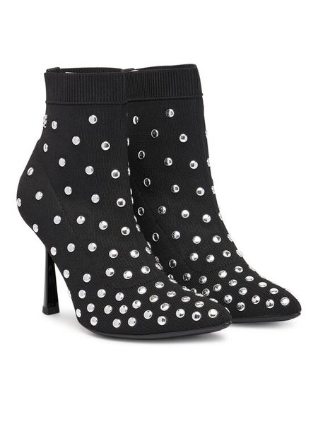 KARL LAGERFELD Botki Pandara KL31367 Czarny. Czarne botki damskie KARL LAGERFELD, bez wzorów, z materiału, bez obcasa, na szpilce, bez zapięcia. Za 819.99 zł.