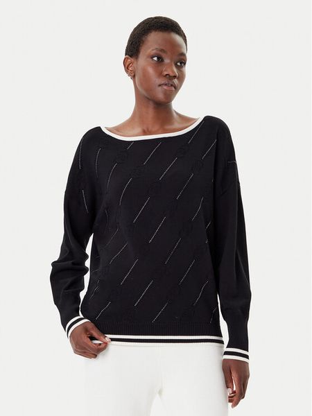 Liu Jo Sport Sweter TF5206 MS63L Czarny Regular Fit. Czarne swetry nierozpinane damskie Liu Jo Sport, l, bez wzorów, z syntetyku, sportowe, bez kołnierzyka, bez ramiączek. Za 719.99 zł.