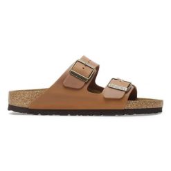 Birkenstock Arizona LEOI Cognac Klapki męskie. Brązowe klapki męskie Birkenstock, bez wzorów, bez zapięcia. Za 369.99 zł.