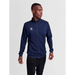 Kurtka z dresu Hummel Authentic Pl. Niebieskie kurtki męskie Hummel, bez wzorów, z dresówki, sportowe, bez kaptura. Za 212.50 zł.