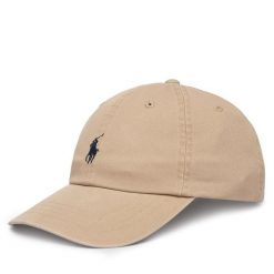 Czapka z daszkiem Polo Ralph Lauren. Brązowe czapki damskie Polo Ralph Lauren, bez wzorów. Za 289.99 zł.