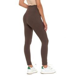 Brązowe Damskie Legginsy Moraj. Brązowe legginsy damskie Moraj, bez wzorów, prążkowane. Za 39.99 zł.