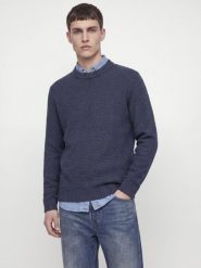 Jack & Jones sweter z dzianiny Mężczyźni niebieski, S. Niebieskie swetry męskie Jack & Jones, m, bez wzorów, z dzianiny, bez kołnierzyka, bez ramiączek. Za 169.95 zł.