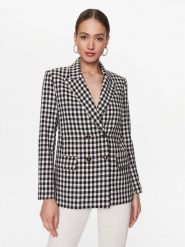 Pinko Marynarka Maderna 100642 A0N0 Czarny Regular Fit. Czarne marynarki i żakiety damskie Pinko, bez wzorów, z bawełny, bez kołnierzyka, bez ramiączek. Za 2,179.00 zł.