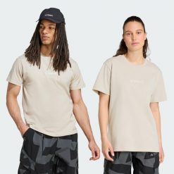 Koszulka Terrex Signature AOP Graphic. Brązowe bluzki damskie Adidas, xs, bez wzorów, z bawełny, sportowe, bez kołnierzyka, bez ramiączek. Za 149.00 zł.