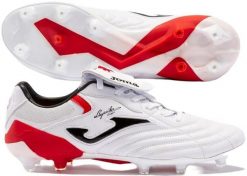 Buty piłkarskie korki Joma Aguila Cup treningowe lanki bez skarpety FG. Białe skarpety męskie Joma, bez wzorów, z materiału. Za 159.99 zł.