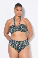 Damskie Figi od bikini wysoki stan moro. Zielone stroje kąpielowe damskie Ulla Popken, plus size, bez wzorów, z elastanu. Za 91.99 zł.