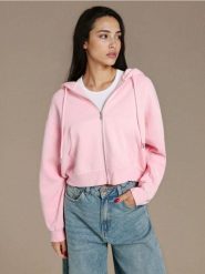 Rozpinana bluza z kapturem - Inny. Bluzy damskie Sinsay, l, bez wzorów, bez ramiączek, z kapturem. Za 45.99 zł.