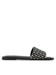 Boss Klapki Millie Slide Cveb 50517365 Czarny. Czarne klapki damskie Boss, bez wzorów, z materiału, bez obcasa, bez zapięcia. Za 719.99 zł.