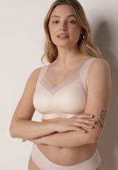 Beżowy Biustonosz Sportowy z Siateczką i Usztywnionymi Miseczkami Zerirae. Brązowe bielizna sportowa damska Born2be, l, bez wzorów, z dresówki. Za 29.99 zł.