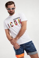 T-shirt męski DSQUARED2. T-shirty męskie Dsquared2, m, bez wzorów, bez kołnierzyka, bez ramiączek. W wyprzedaży za 798.85 zł.