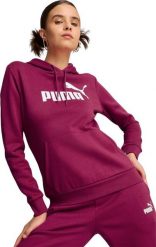 Bluza damska Puma ESS Logo Hoodie FL burgundowa 586789 52 XS. Czerwone bluzy damskie Puma, xs, bez wzorów, bez ramiączek, bez kaptura. Za 360.07 zł.
