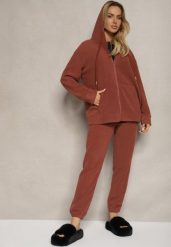 Brązowy Komplet Dresowy 2-częściowy z Bluzą i Spodniami Bennila. Brązowe bluzy damskie Renee, l, bez wzorów, z dresówki, bez ramiączek. Za 99.99 zł.