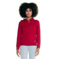 Bluza miękka z kaptur na co dzień na siłownię. Czerwone bluzy damskie LEONE 1947 APPAREL, bez wzorów, z bawełny, sportowe, bez ramiączek, bez kaptura. Za 105.21 zł.