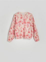 Wzorzysty sweter - wielobarwny. Swetry nierozpinane damskie Reserved, l, bez wzorów, z dzianiny, bez kołnierzyka, bez ramiączek. W wyprzedaży za 89.99 zł.