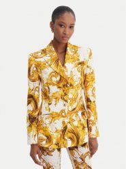 Versace Jeans Couture Marynarka 80HAQ702 NS756 Biały Slim Fit. Białe marynarki i żakiety damskie Versace Jeans Couture, bez wzorów, z jeansu, bez kołnierzyka, bez ramiączek. Za 2,839.00 zł.