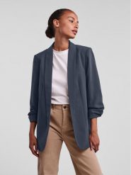 Pieces Marynarka 17090996 Granatowy Regular Fit. Niebieskie marynarki i żakiety damskie Pieces, bez wzorów, z syntetyku, bez kołnierzyka, bez ramiączek. Za 129.99 zł.