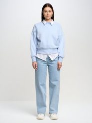 Bluza damska z nadrukiem 3d niebieska Jean 400. Niebieskie bluzy damskie BIG STAR, l, bez wzorów, z bawełny, eleganckie, bez ramiączek, bez kaptura. W wyprzedaży za 139.99 zł.
