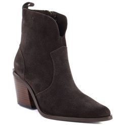 Skórzane botki damskie kowbojki brązowe Big Star TT274956. Brązowe botki damskie BIG STAR, bez wzorów, ze skóry, retro, bez obcasa, bez zapięcia. Za 279.99 zł.