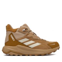 Trekkingi adidas. Brązowe botki męskie Adidas, bez wzorów, sportowe, bez obcasa, bez zapięcia. Za 479.99 zł.