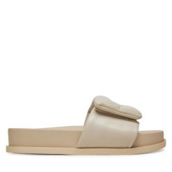 Klapki Armani Exchange. Klapki damskie Armani Exchange, bez wzorów, bez obcasa, bez zapięcia. Za 419.99 zł.