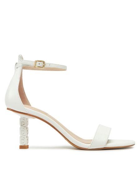 Liu Jo Sandały SA5049 P0062 Biały. Białe sandały damskie Liu Jo, bez wzorów, ze skóry, bez obcasa, na szpilce, bez zapięcia. Za 509.99 zł.