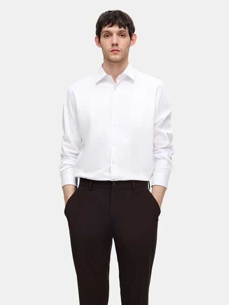 Selected Homme Koszula 16092939 Biały Slim Fit. Białe koszule męskie Selected Homme, m, bez wzorów, z syntetyku, biznesowe, bez kołnierzyka, bez ramiączek. Za 299.99 zł.