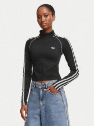 Adidas Bluza Essentials 3 Stripes Seamless Tracktop KX8420 Czarny Slim Fit. Czarne bluzy damskie Adidas, xl, bez wzorów, z syntetyku, bez ramiączek, bez kaptura. Za 239.99 zł.