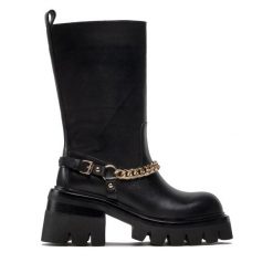 Botki Rage Age. Czarne botki damskie Rage Age, bez wzorów, bez obcasa, na słupku, bez zapięcia. Za 799.99 zł.