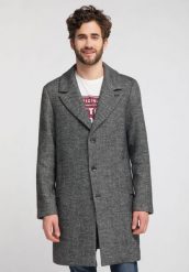 MUSTANG David SC Coat MĘSKI PŁASZCZ CAVIAR 1008243 4132. Płaszcze męskie Mustang, m, bez wzorów, bez kołnierzyka, bez kaptura. W wyprzedaży za 179.99 zł.