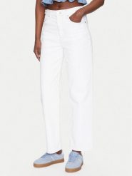 Tommy Jeans Jeansy Layla DW0DW20018 Biały Straight Fit. Białe jeansy damskie Tommy Jeans, bez wzorów, z bawełny. Za 259.99 zł.