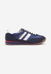 Niebieskie Buty Sportowe Tenisówki z Naszywkami Mepralia. Niebieskie buty sportowe męskie Born2be, z aplikacjami, z materiału, biznesowe, bez zapięcia. Za 129.99 zł.