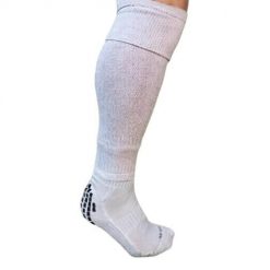 Getry piłkarskie białe skarpety bez stóp 42-47. Białe skarpety męskie YAKIMASPORT, bez wzorów, z materiału. Za 19.99 zł.