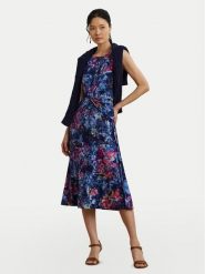 LAUREN RALPH LAUREN Sukienka koktajlowa 200973610001 Granatowy Regular Fit. Niebieskie sukienki damskie Lauren Ralph Lauren, bez wzorów, z syntetyku, wizytowe, bez kołnierzyka, bez ramiączek. Za 779.99 zł.