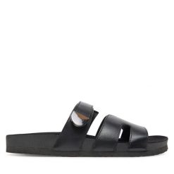 Klapki Lasocki. Czarne klapki damskie Lasocki, bez wzorów, bez obcasa, bez zapięcia. Za 139.99 zł.