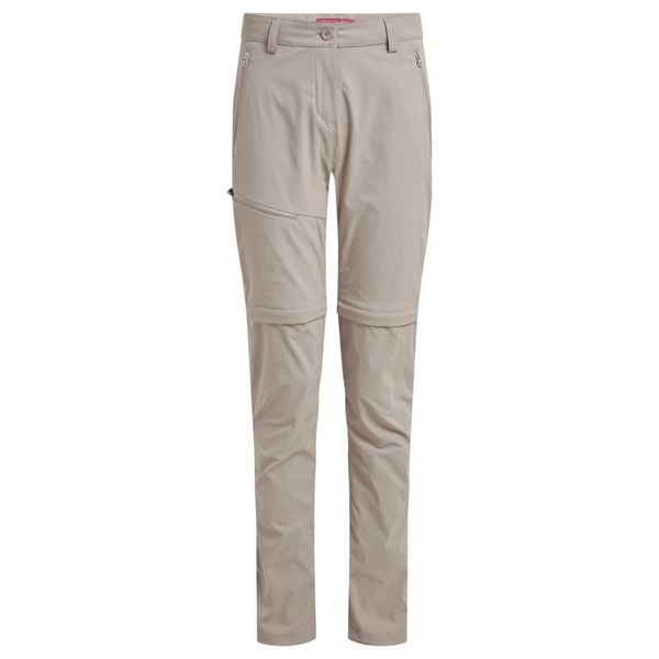 Spodnie Damskie Pro III Nosilife Convertible Trousers. Brązowe spodnie sportowe damskie Craghoppers, na lato, bez wzorów, sportowe, trekkingowe. Za 411.99 zł.