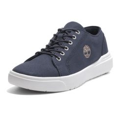 Trampki męskie Timberland Seneca Bay Low Lace. Niebieskie trampki męskie Timberland, bez wzorów, bez zapięcia. Za 379.99 zł.