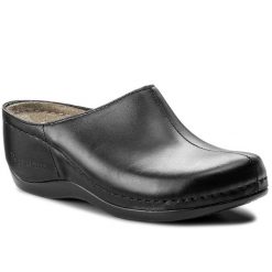 Klapki Berkemann. Czarne klapki damskie Berkemann, bez wzorów, bez obcasa, bez zapięcia. Za 359.99 zł.
