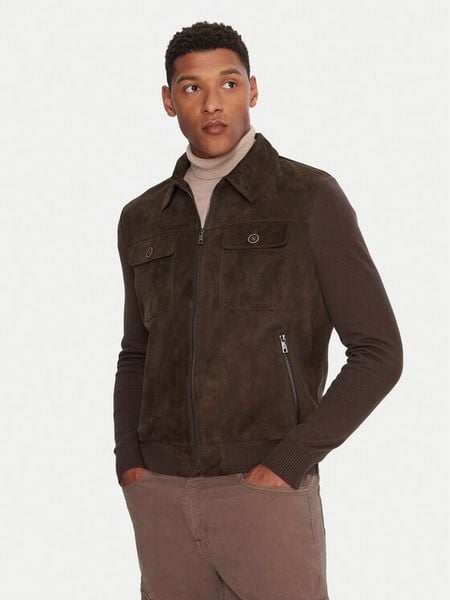 Milestone Kurtka skórzana MSRayan 531624 60700 Brązowy Regular Fit. Brązowe kurtki męskie Milestone, m, bez wzorów, z bawełny, bez kaptura. Za 829.00 zł.