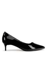 Nine West Czółenka WFA3042-1 Czarny. Czarne czółenka damskie Nine West, bez wzorów, ze skóry, bez obcasa, bez zapięcia. Za 199.99 zł.