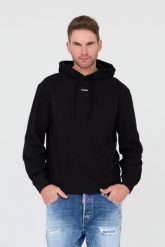 HUGO Czarna bluza Sweatshirt with hood. Czarne bluzy męskie Hugo, m, bez wzorów, z kapturem. W wyprzedaży za 272.99 zł.